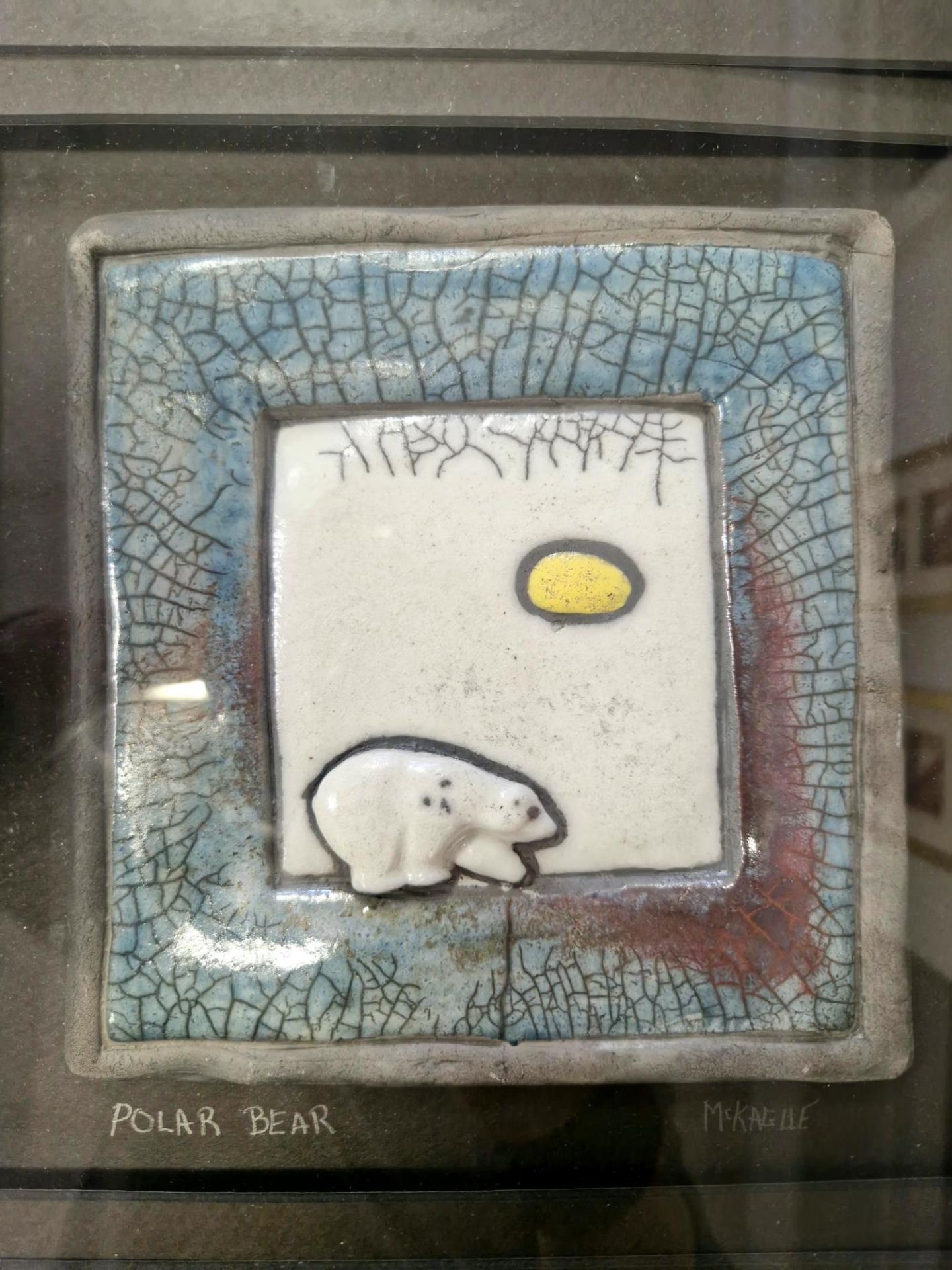 McKague, polar bear - glass framed piece - Image 3 of 3