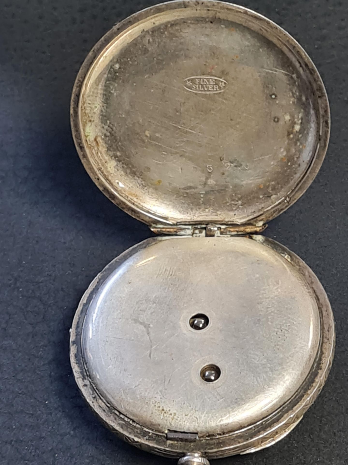 Gents silver stamped cased pocket watch 1895 - Image 2 of 2