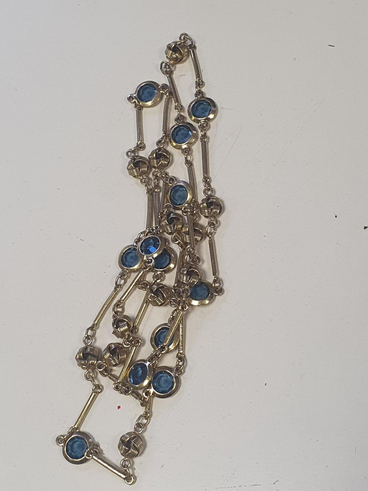 Long blue stone necklace
