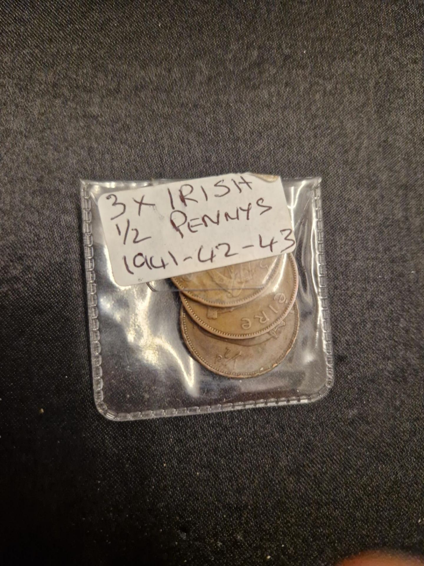 3 x irish 1/2 pennys 1941-42-43