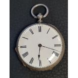 Gents silver stamped cased pocket watch 1895