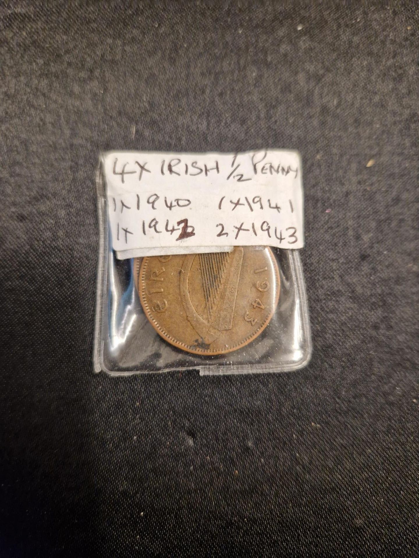 4 x irish 1/2 pennys, 1940, 1941, 1942, 2 x 1943