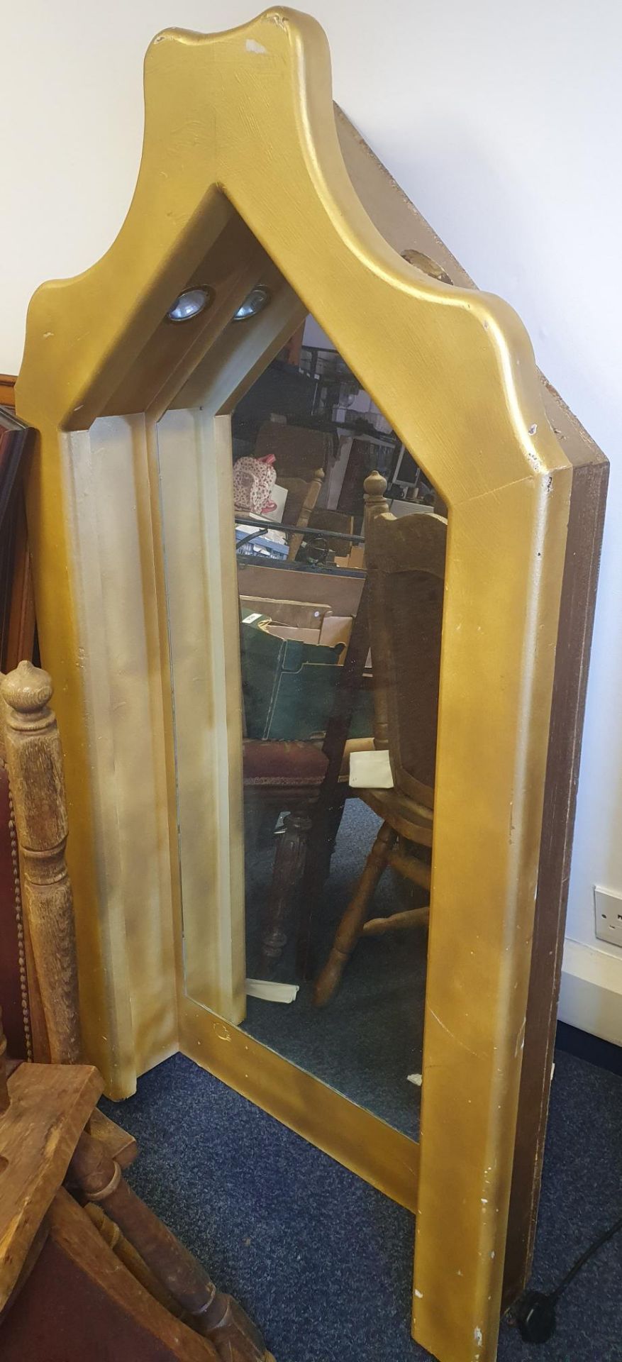 Large Framed Mirror with lights
