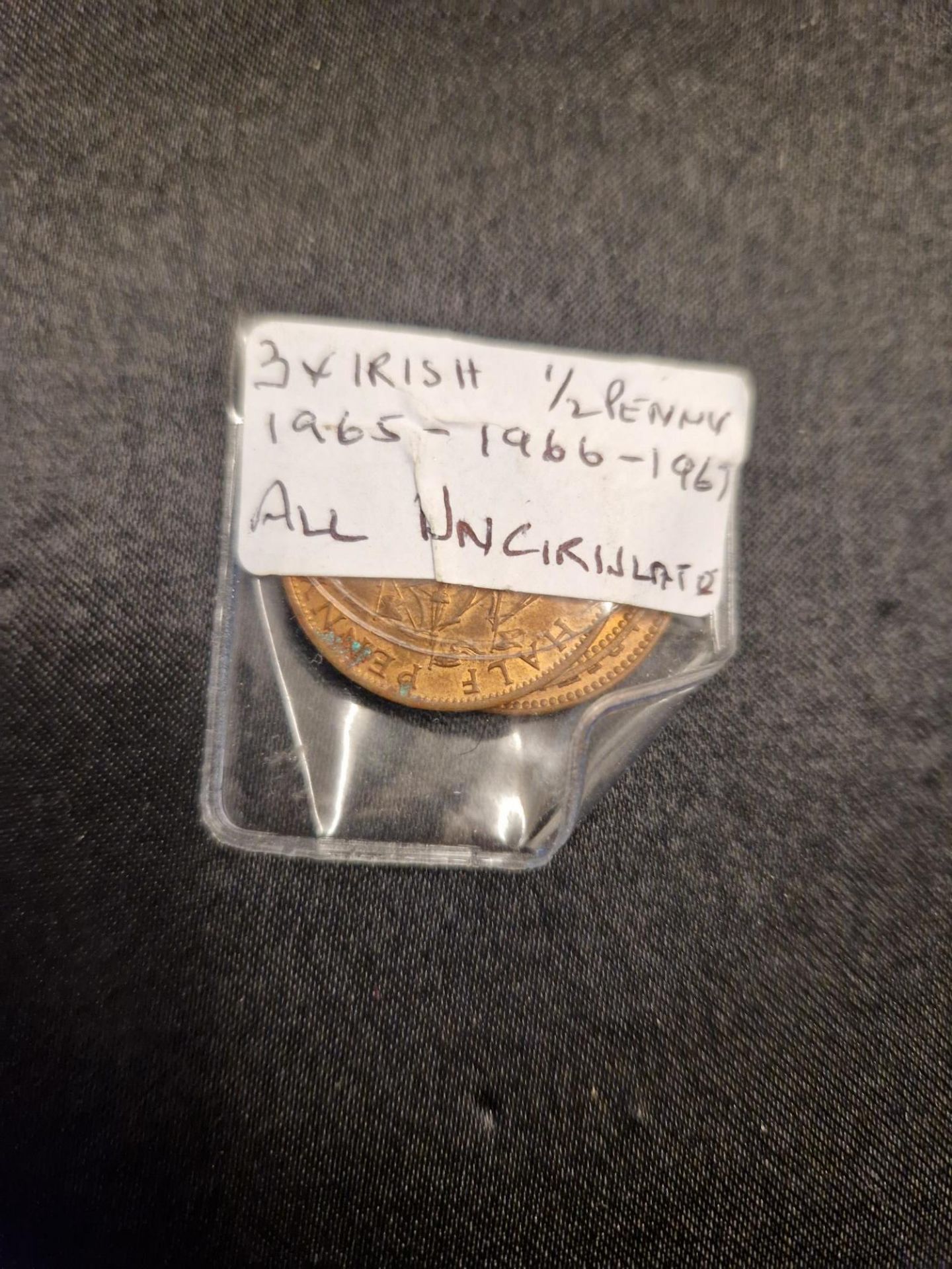 3 x irish half penny, 1965 - 66 - 67 uncirculated