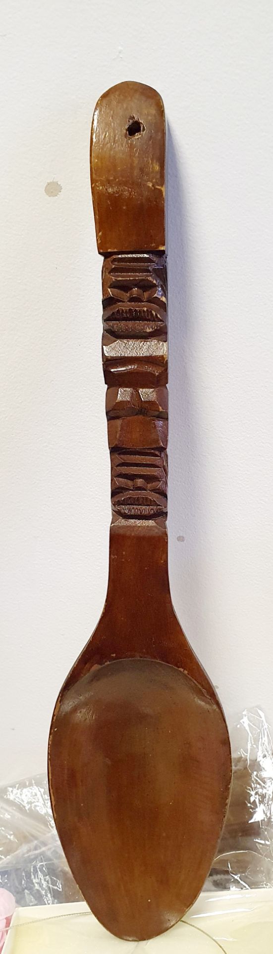 Large wooden tribal spoon