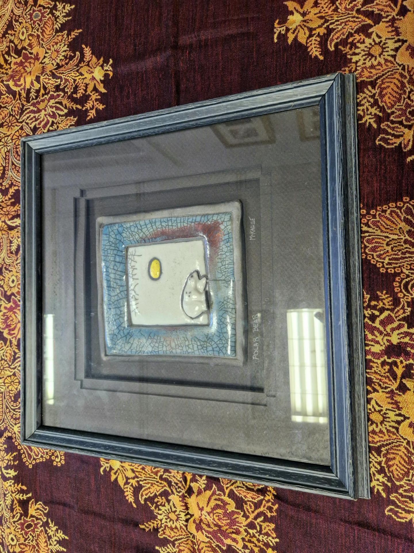 McKague, polar bear - glass framed piece