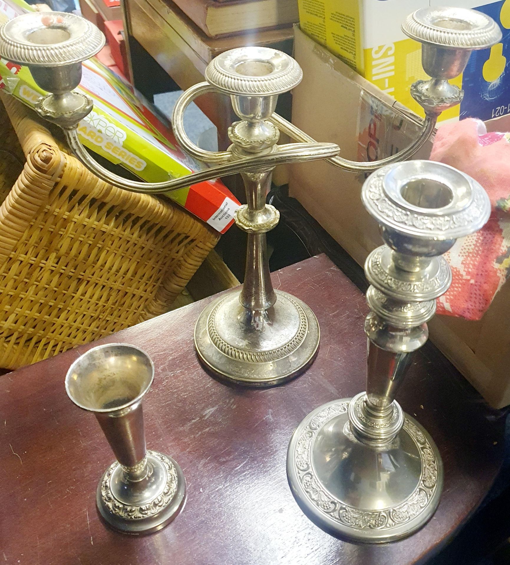 Lovely silver plated vintage collection of candle holders