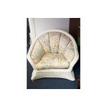 Large comfy padded wicker style lounge chair
