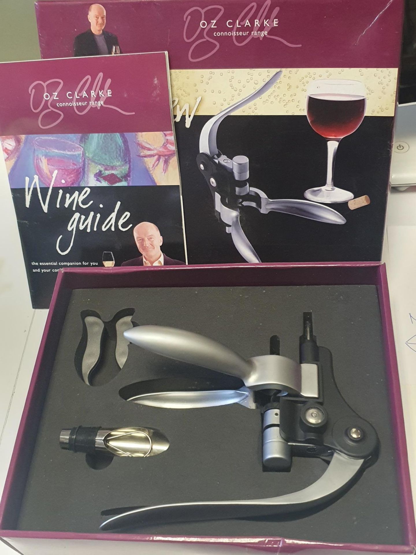 Oz Clarke Wine Bottle Opener & Guide in Box