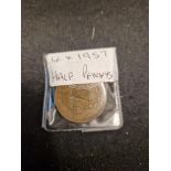 4 x 1957 half pennys