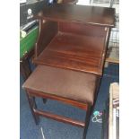 Vintage hall table with consealed chair