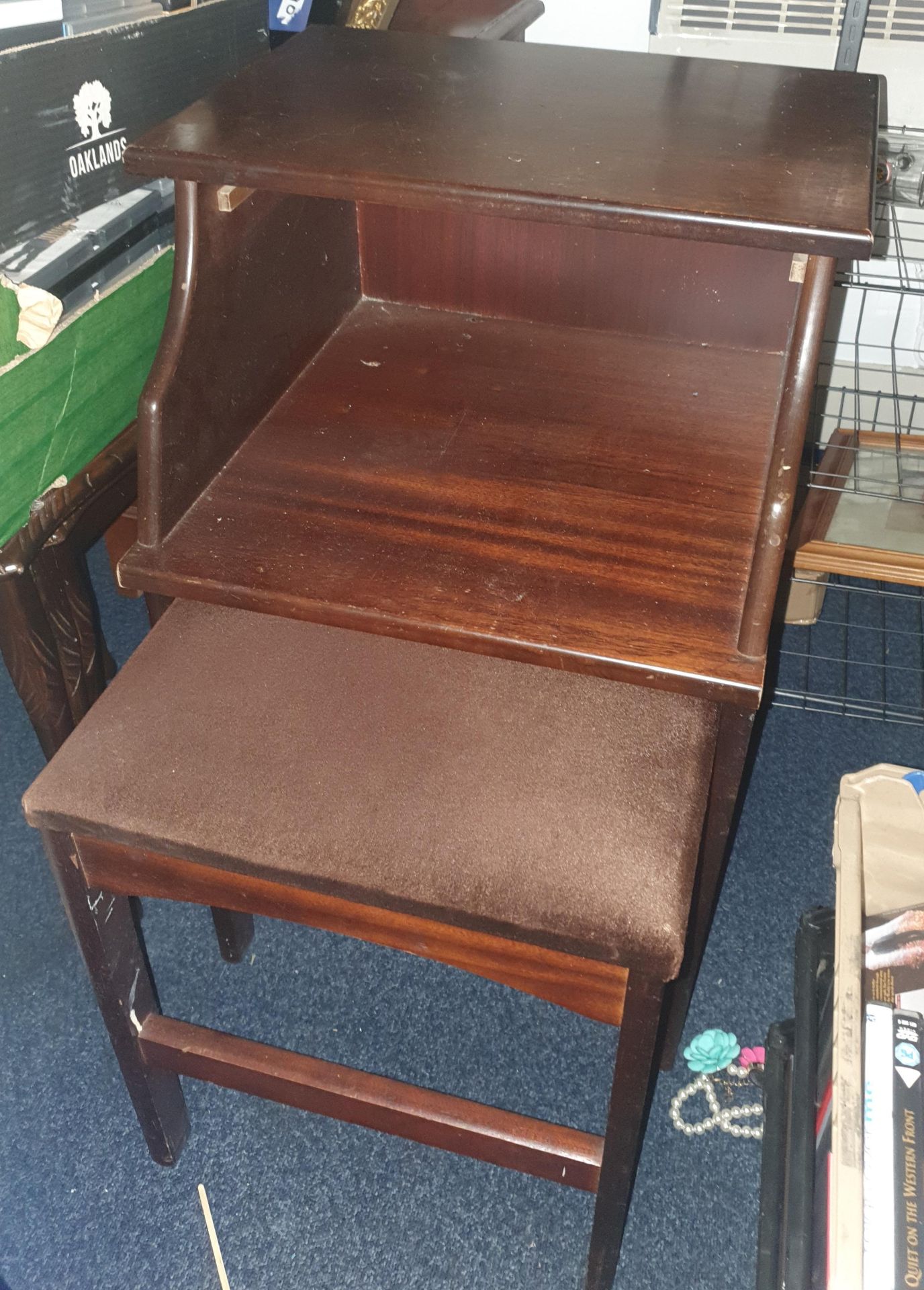 Vintage hall table with consealed chair