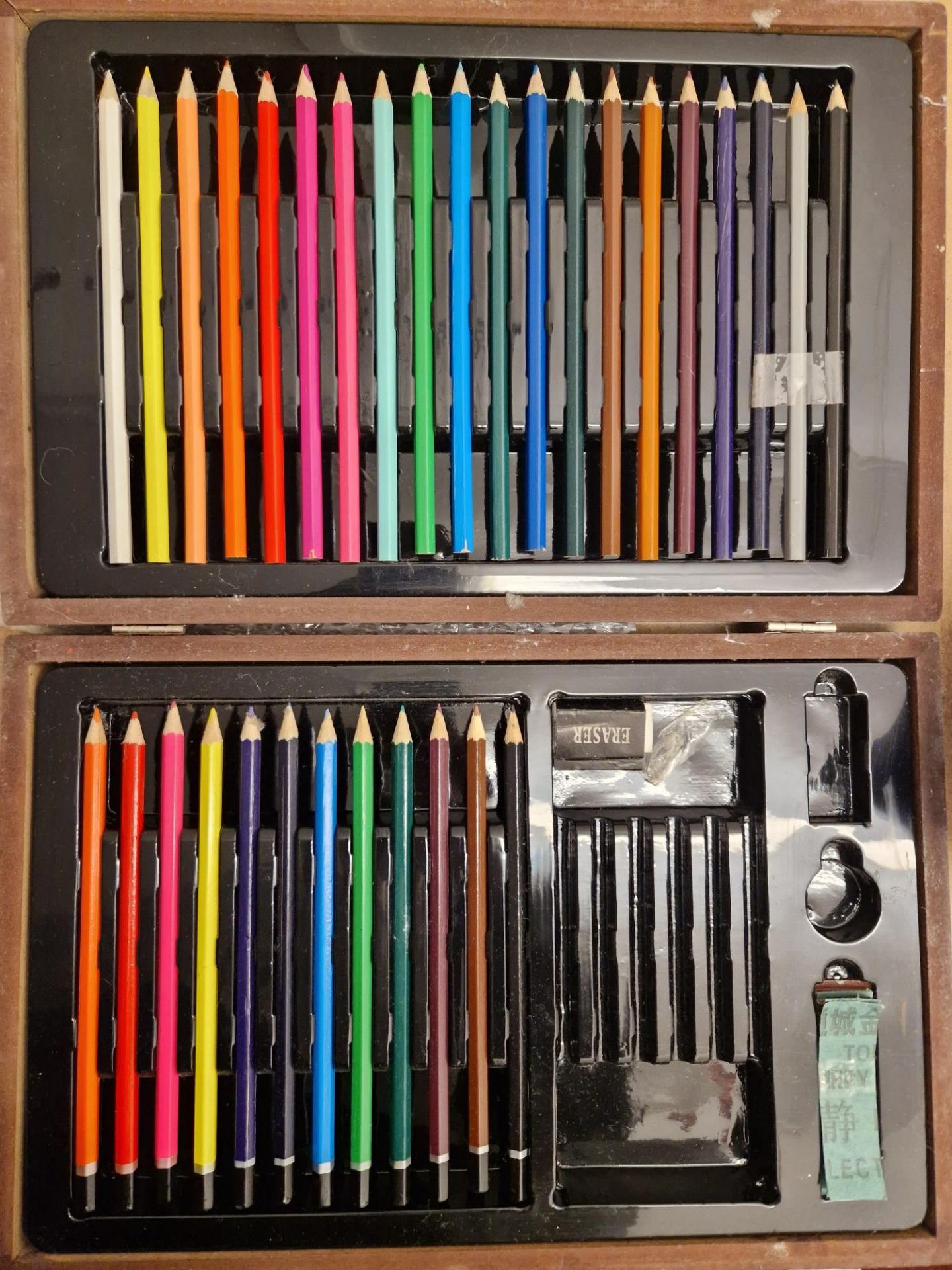 Box of colouring pencils and original box