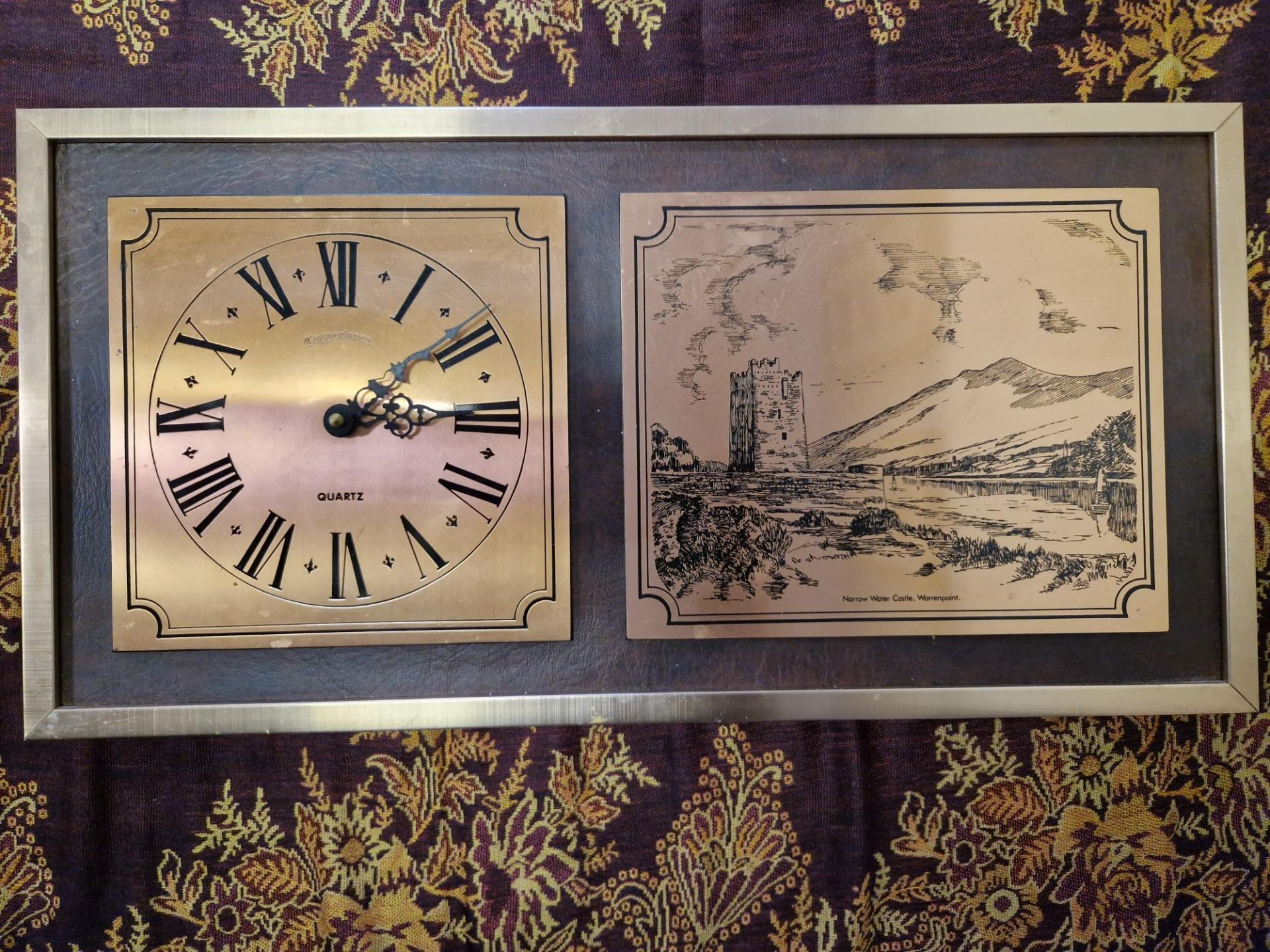 Large framed - Warrenpoint metal clock and picture piece