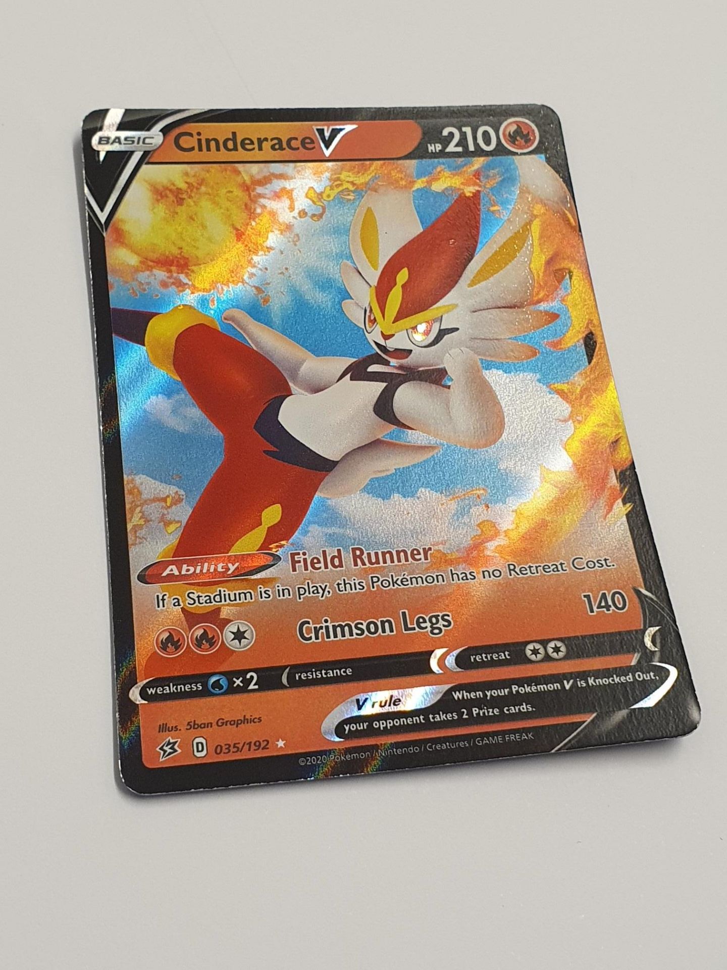 Cinderace holographic pokemon card