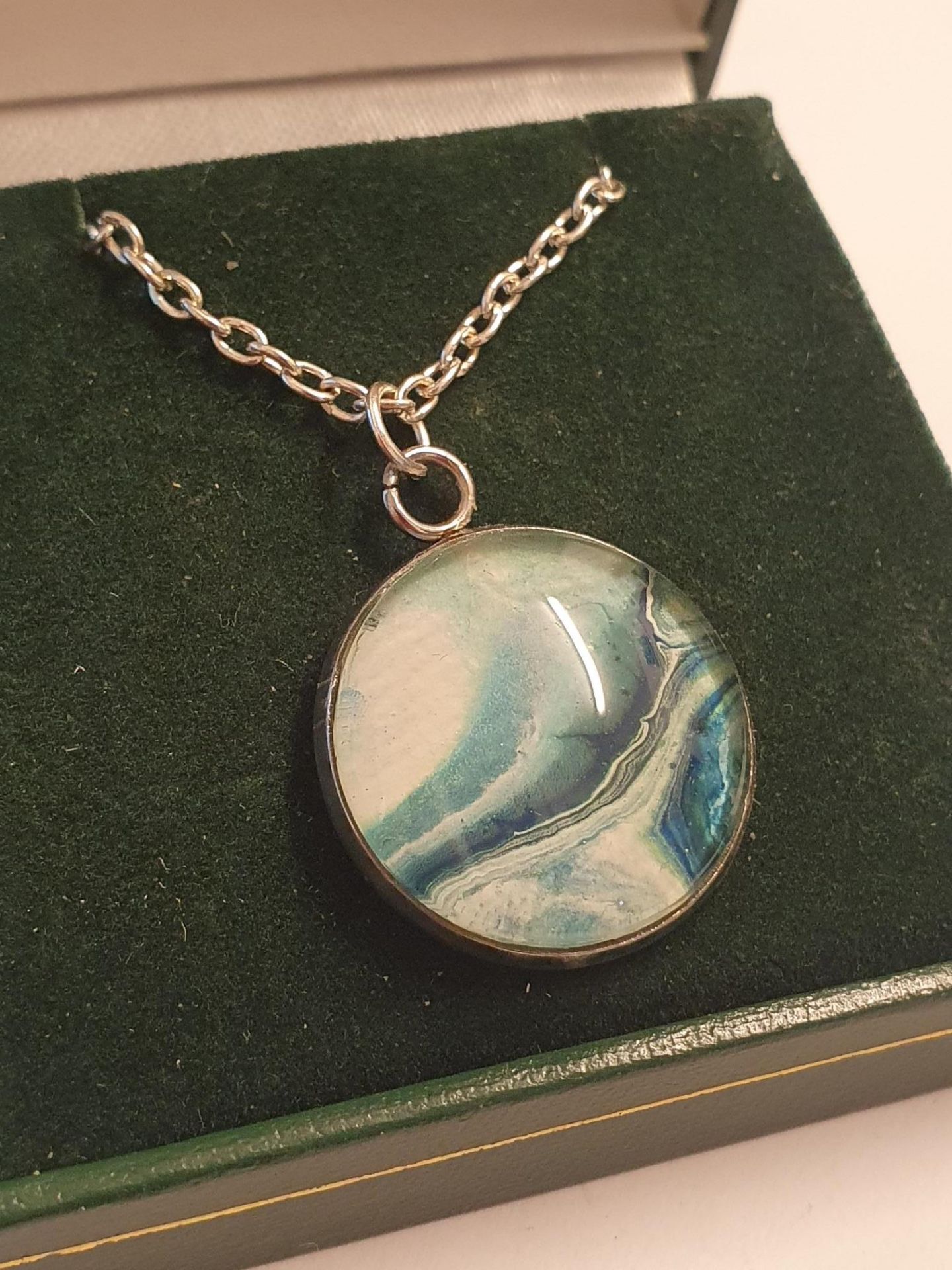Waves pendant on chain
