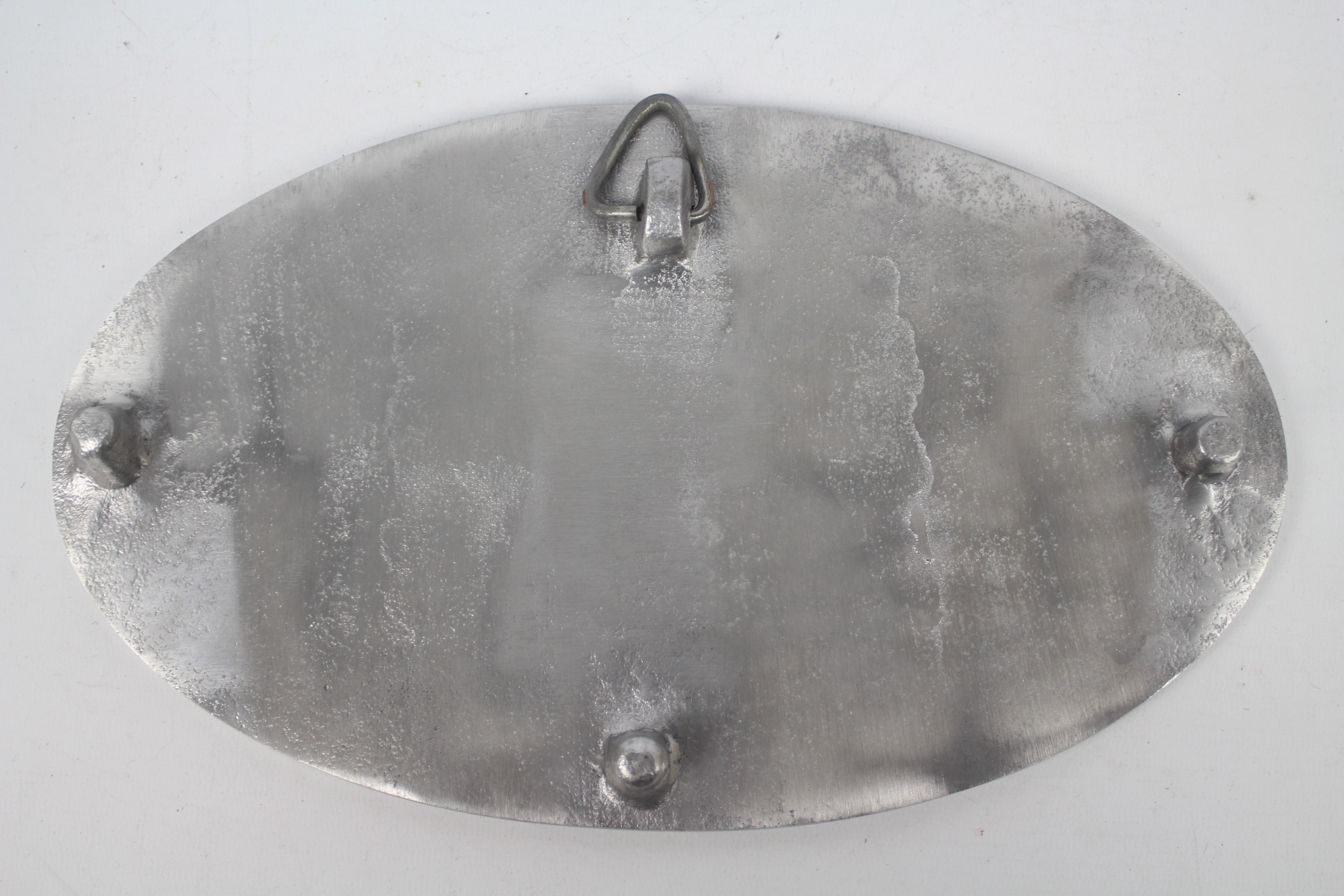 An oval shaped, aluminium plaque, marked Land Rover, approximately 18 cm x 30 cm. - Image 2 of 2