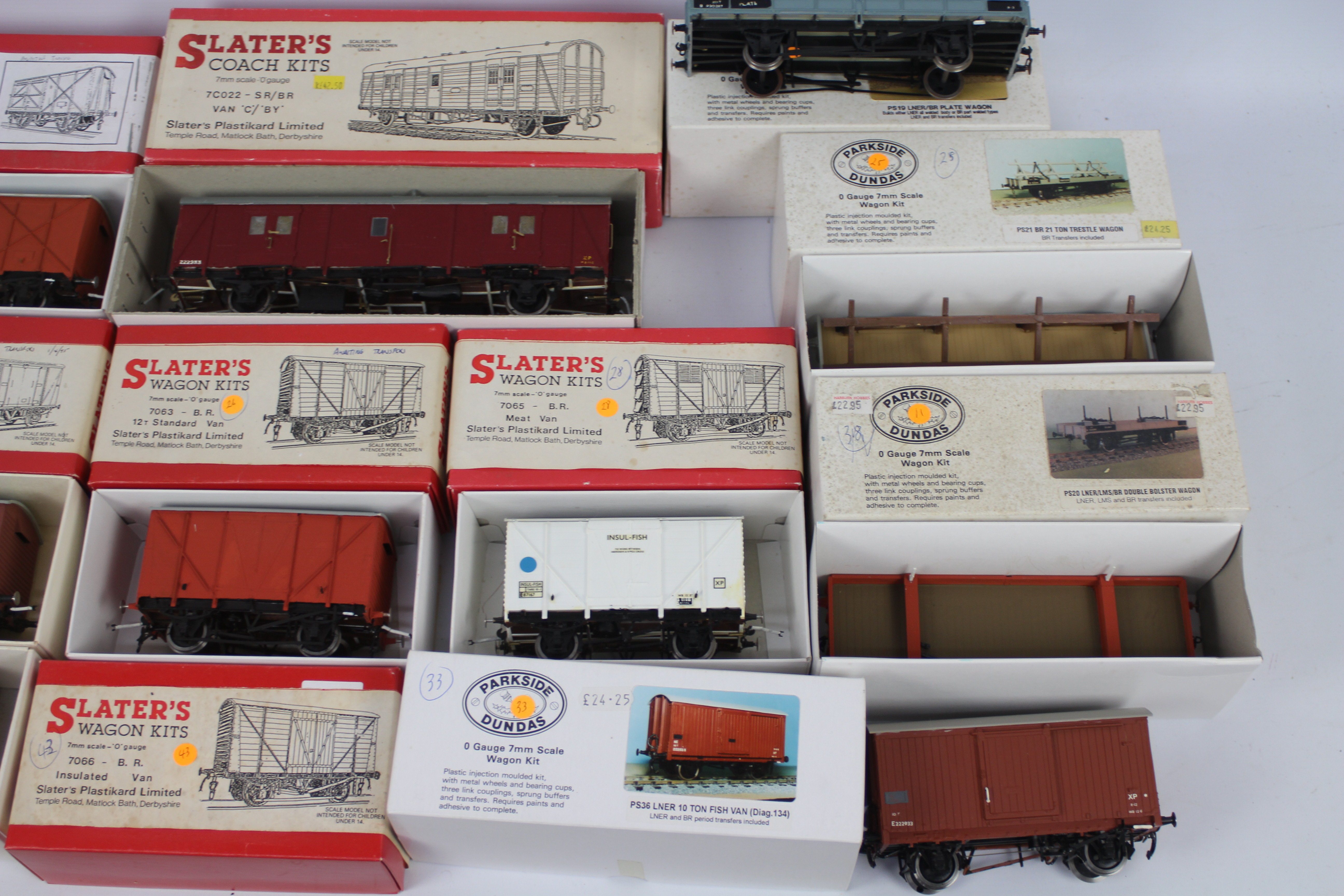 Slater's - Parkside Dundas - 11 x boxed pre built O gauge model kit wagons including BR Meat Van # - Image 3 of 4