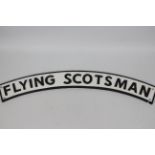 A large cast iron sign marked Flying Scotsman, approximately 89 cm (l).