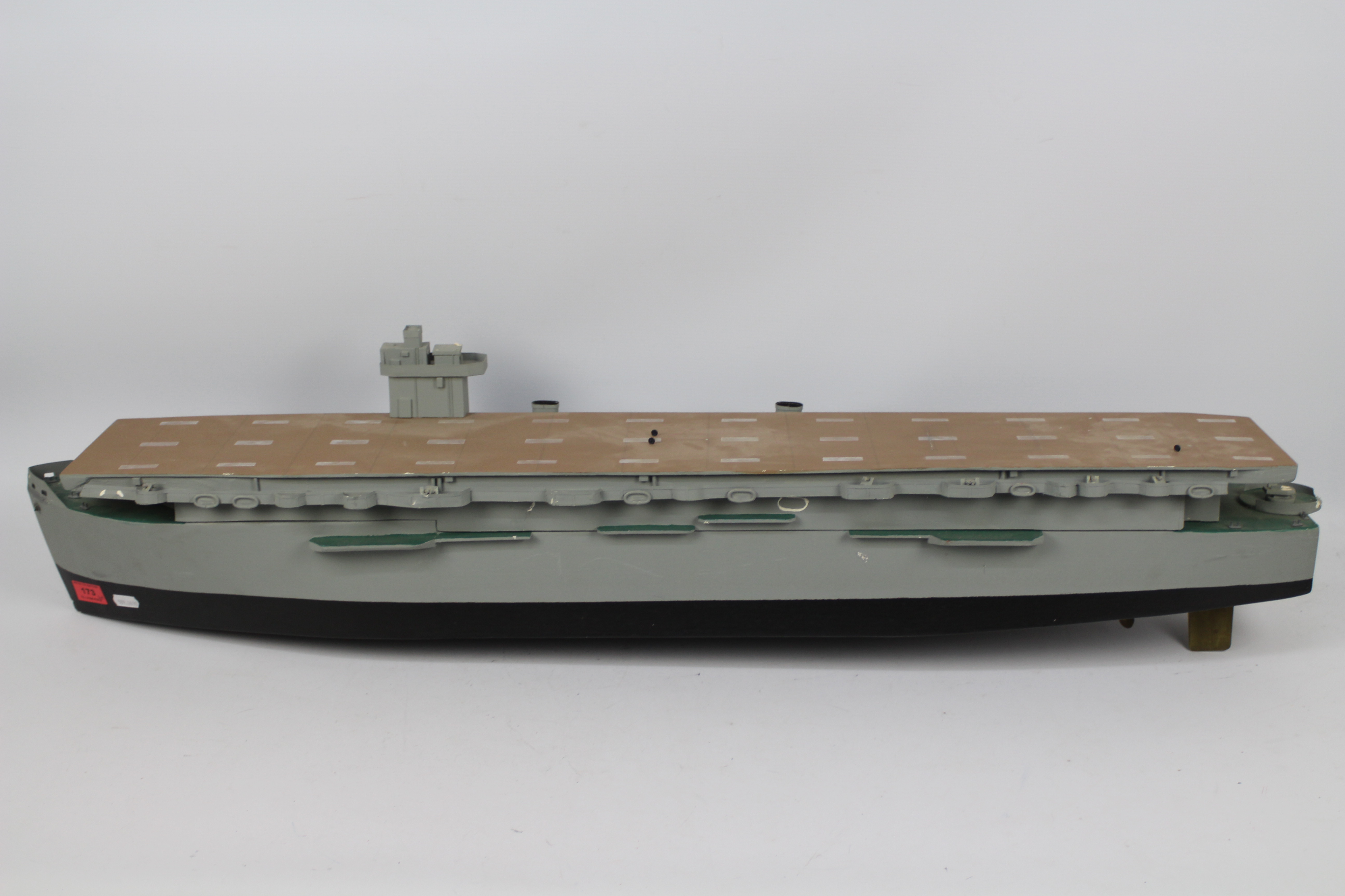 Futaba - A large wooden model of a Navy Aircraft Carrier measuring 109 cm in length by 22 cm in