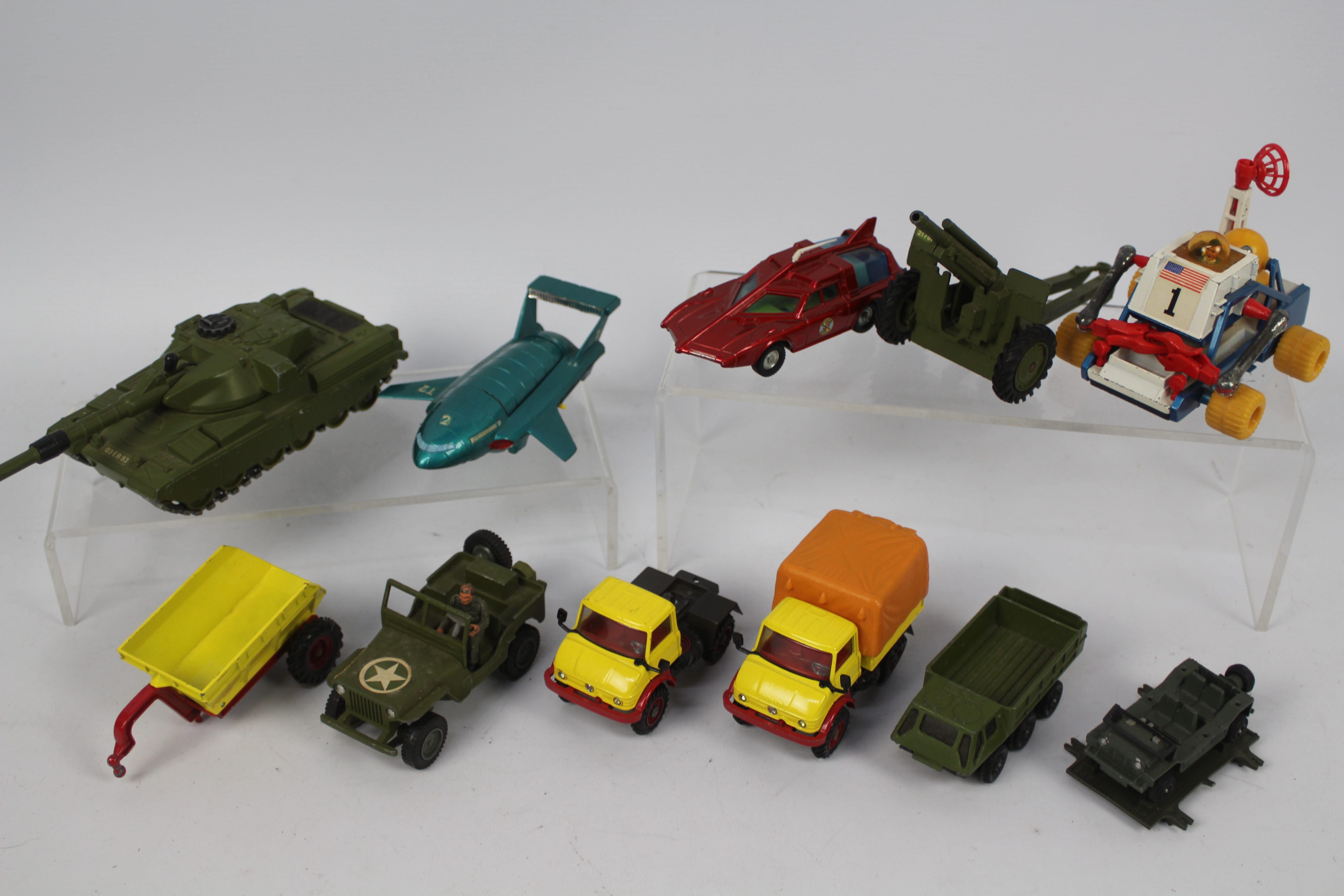 Dinky Toys - Corgi Toys - Approx 13 loose die cast models to include: Dinky Toys Thunderbird 2 and