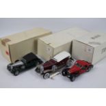 Franklin Mint - 3 x boxed vehicles in 1:24 scale, Duesenberg Derham Tourster,