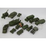 Dinky - Military - A group of 14 x unboxed Military vehicles including 2 x Centurion Tanks # 651,