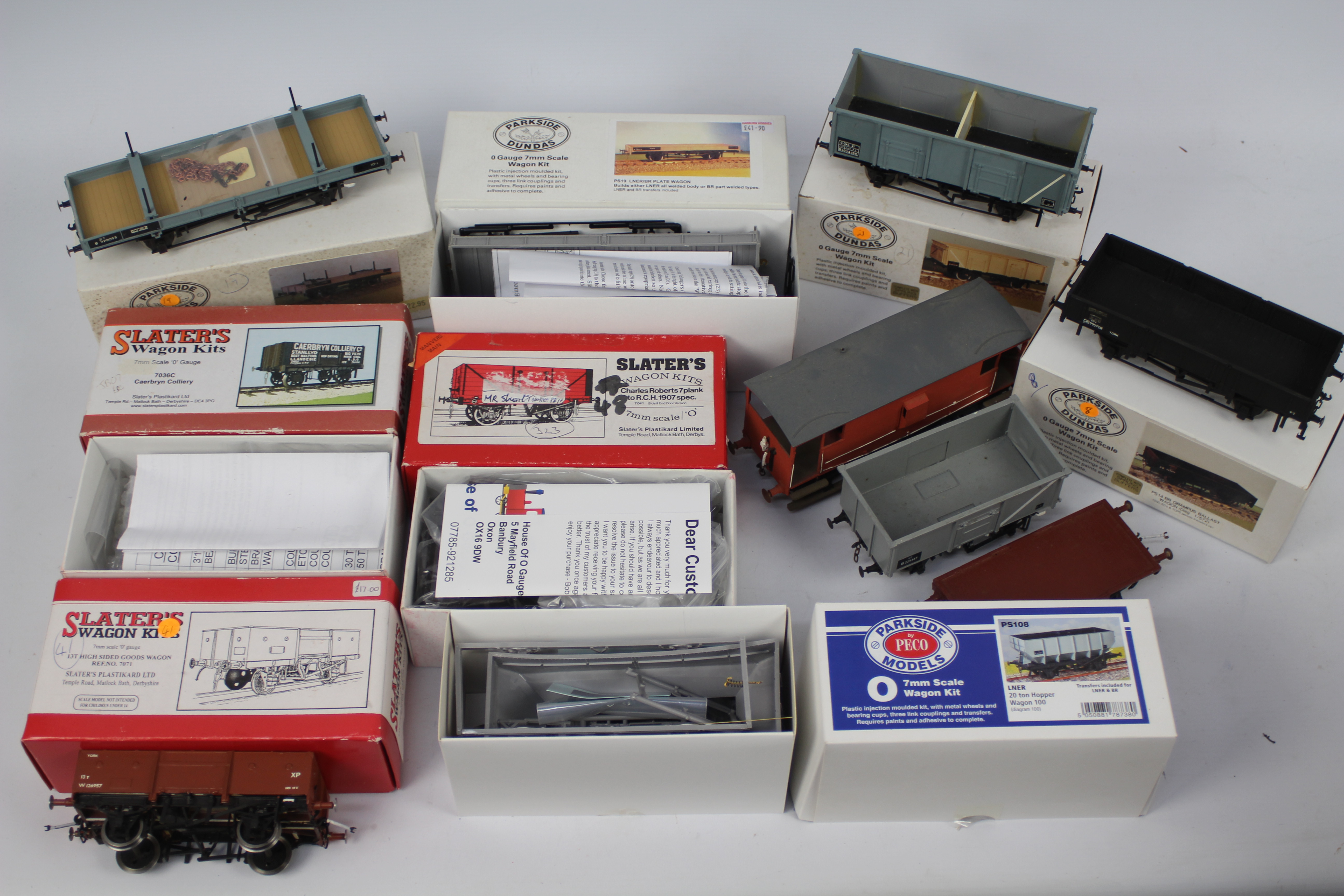 Slater's - Parkside Dundas - 8 x boxed and 3 x unboxed O gauge rolling stock model kits,