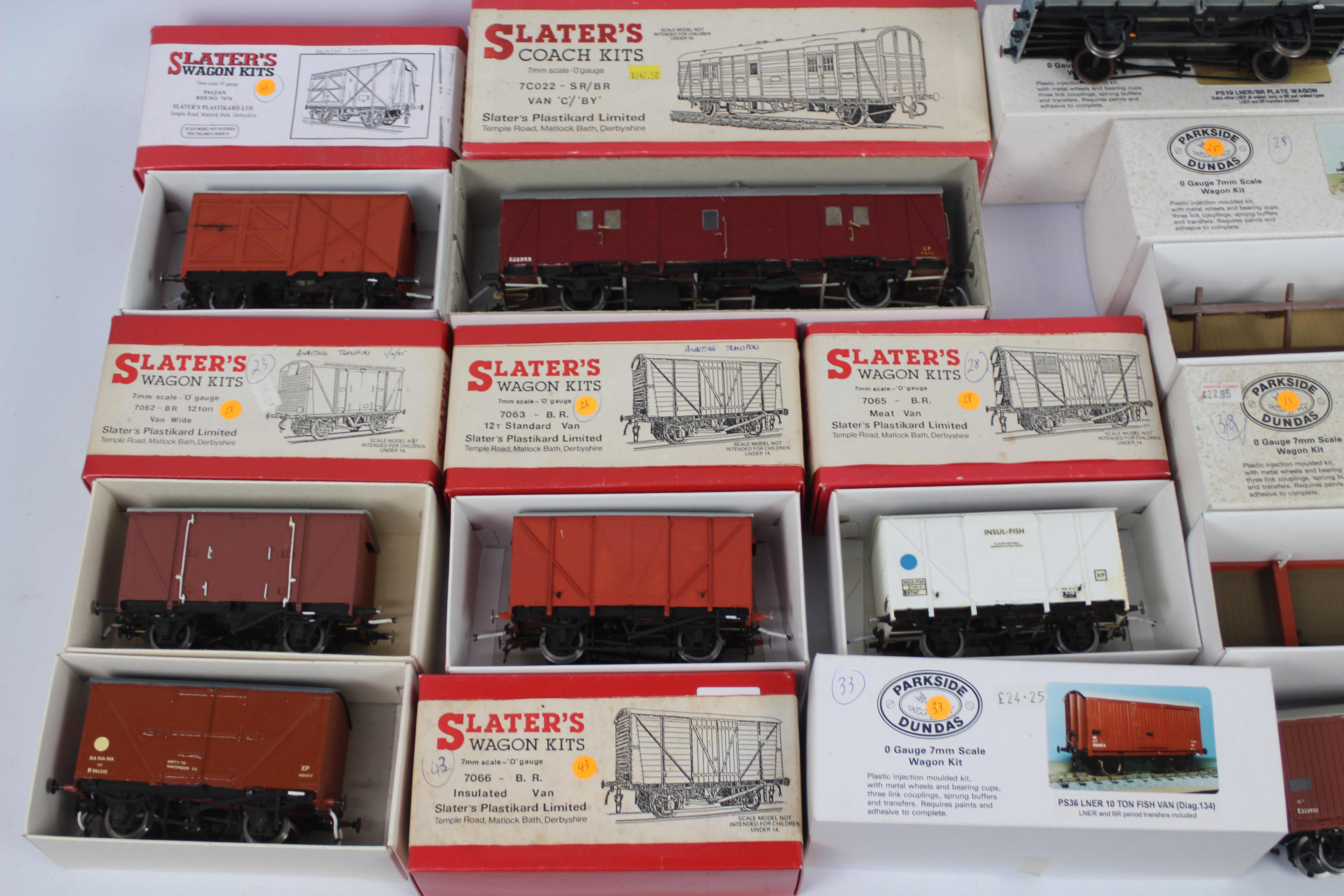 Slater's - Parkside Dundas - 11 x boxed pre built O gauge model kit wagons including BR Meat Van # - Image 2 of 4