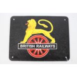 A cast iron wall plaque marked British Railways, approximately 22 cm x 29 cm.