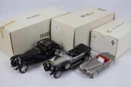 Franklin Mint - 3 x boxed vehicles in 1:24 scale, Jaguar XK120,