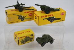 Dinky - Military - 3 x boxed Military models, an Armoured Car # 670, 5.5 Medium Gun # 692 and 7.