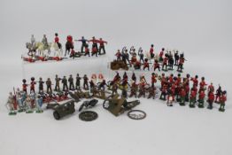 Britains - A collection of approximately 90 x metal Soldiers, Knights, Nurses, Cowboys,