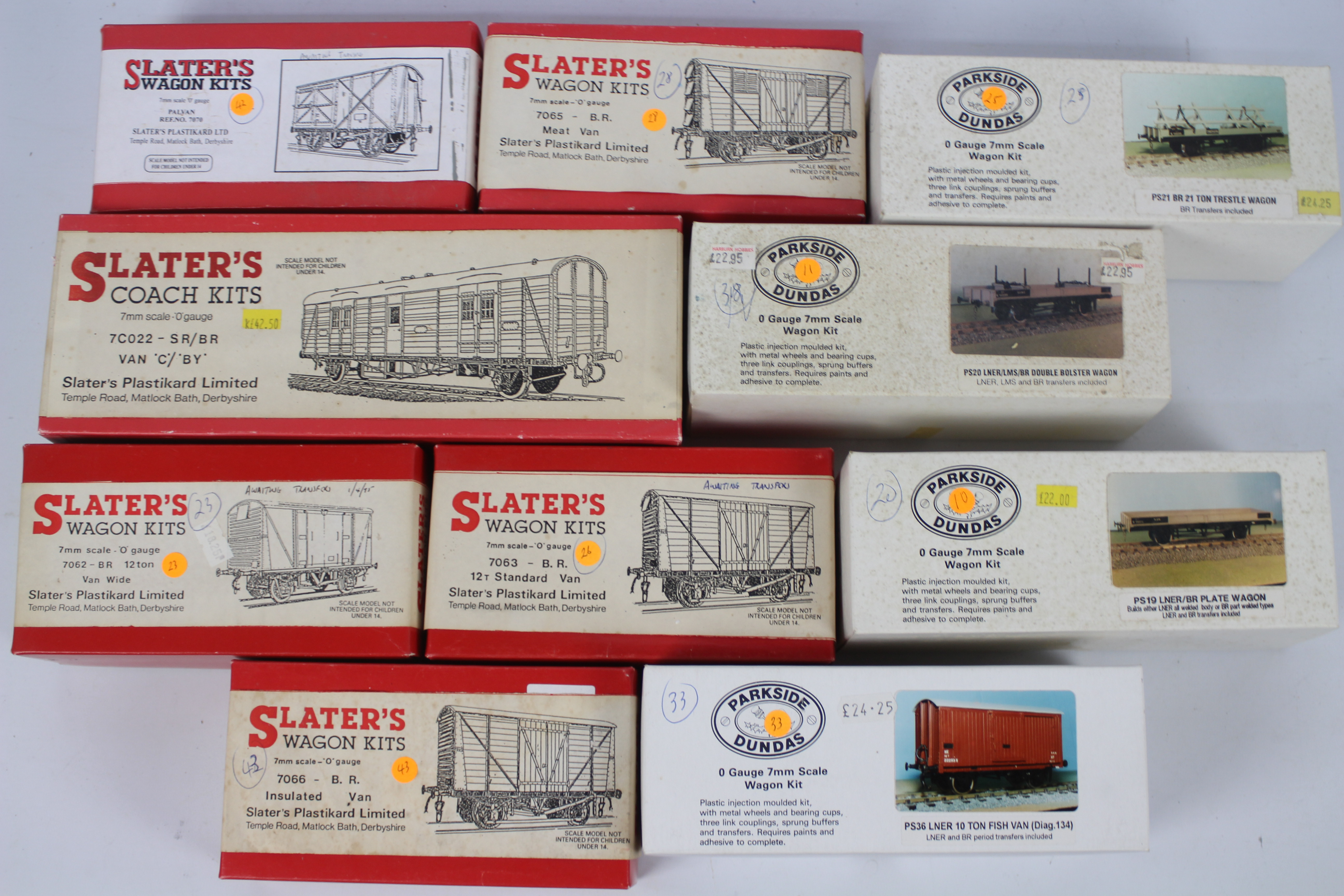 Slater's - Parkside Dundas - 11 x boxed pre built O gauge model kit wagons including BR Meat Van # - Image 4 of 4