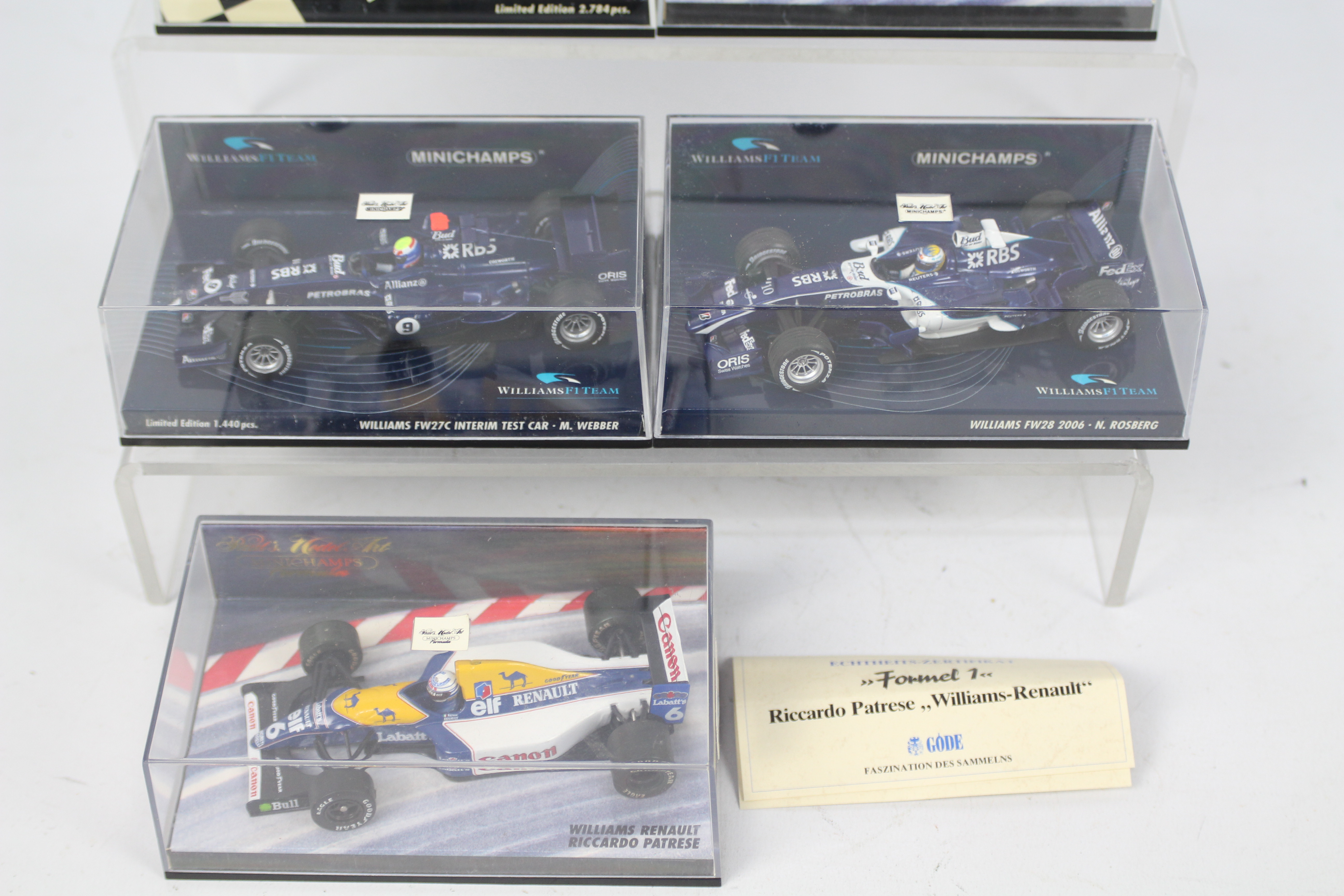 Minichamps - 5 x boxed Williams F1 cars in 1:43 scale including Nigel Mansell's Williams Renault, - Image 5 of 5