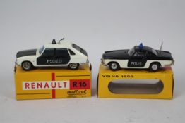 Metosul - 2 x boxed Police cars in 1:43 scale,