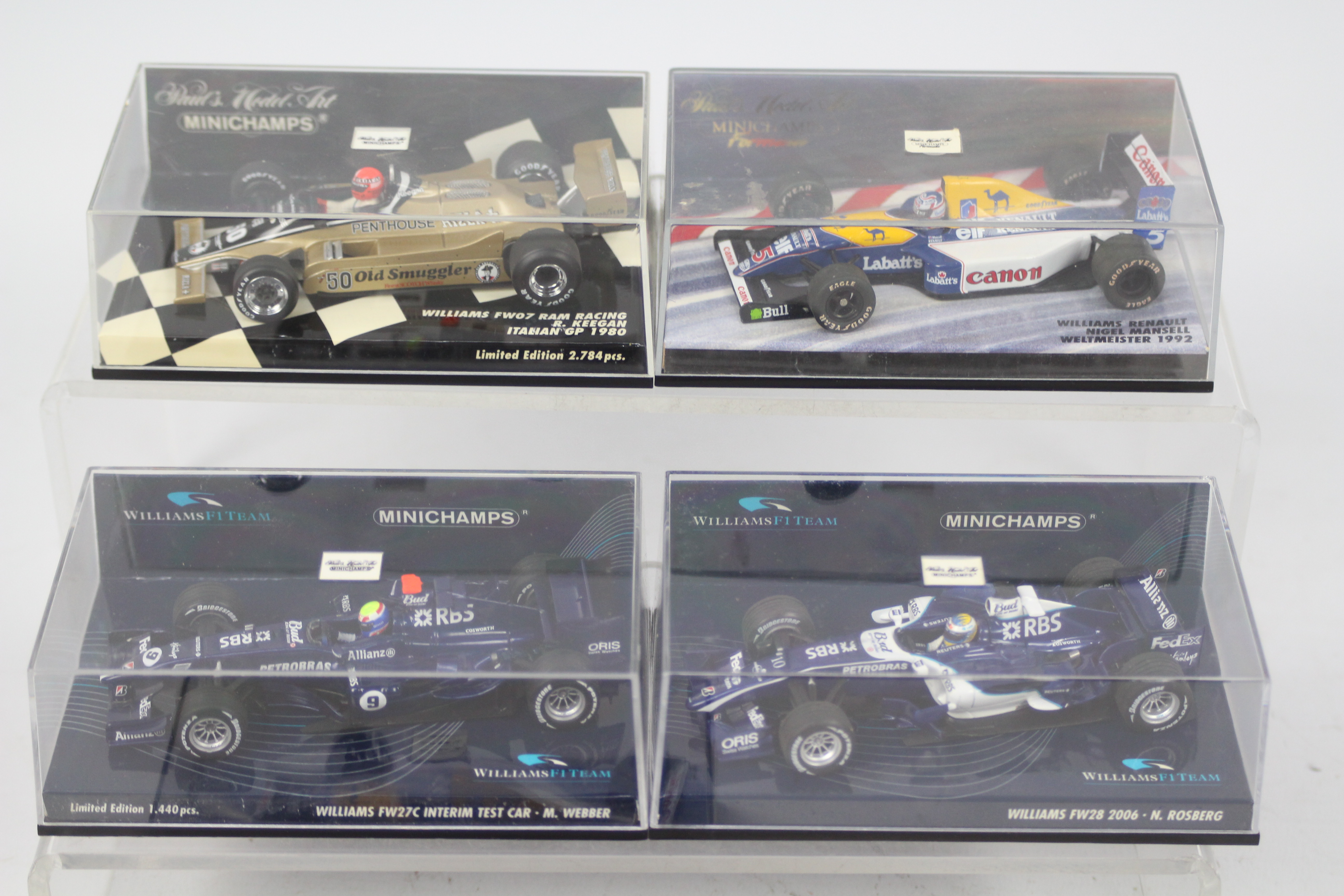 Minichamps - 5 x boxed Williams F1 cars in 1:43 scale including Nigel Mansell's Williams Renault, - Image 2 of 5