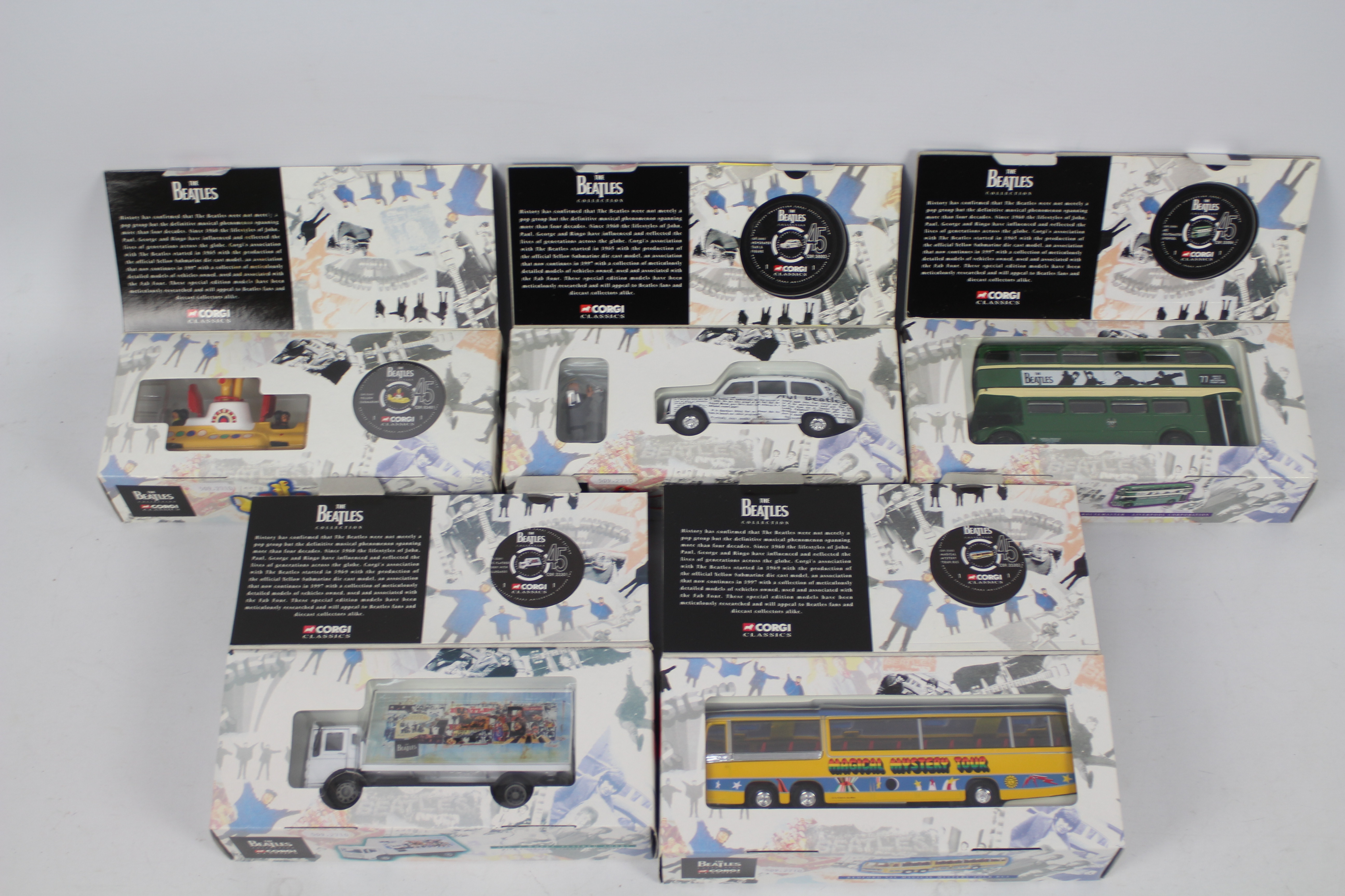 Corgi - The Beatles - 5 x boxed vehicles from The Beatles Collection including the Magical Mystery