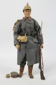 Sideshow Collectibles - An unboxed 12" action figure depicting a WW1 Prussian Infantryman from the
