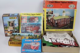 Heljan - Peco - Con-Cor - Faller - Vollmer - 5 x boxed HO/OO scale trackside building model kits