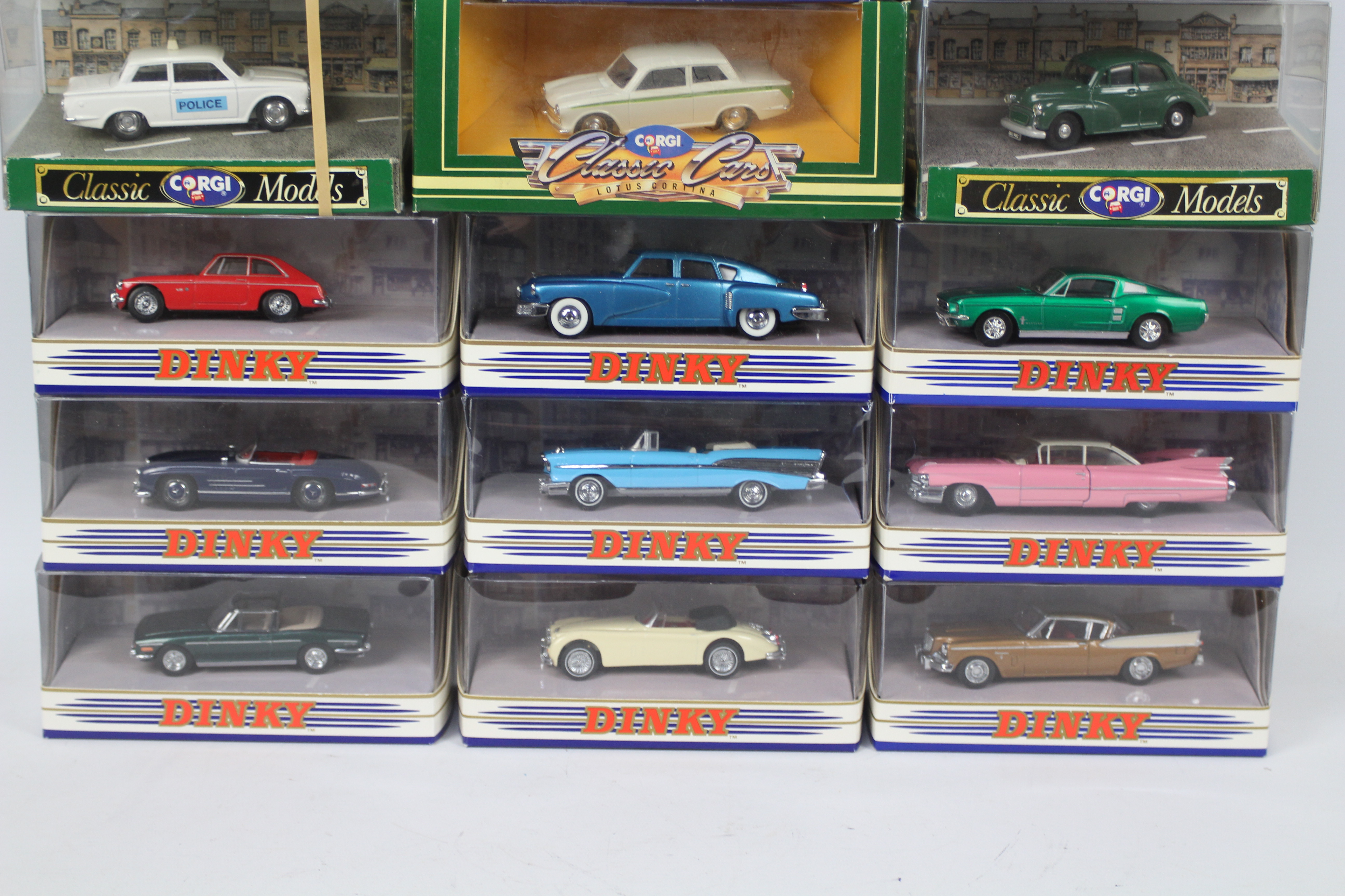 Dinky - Corgi - 16 x boxed vehicles including Mercedes 300 SL in dark blue # DY033/A, - Image 3 of 3