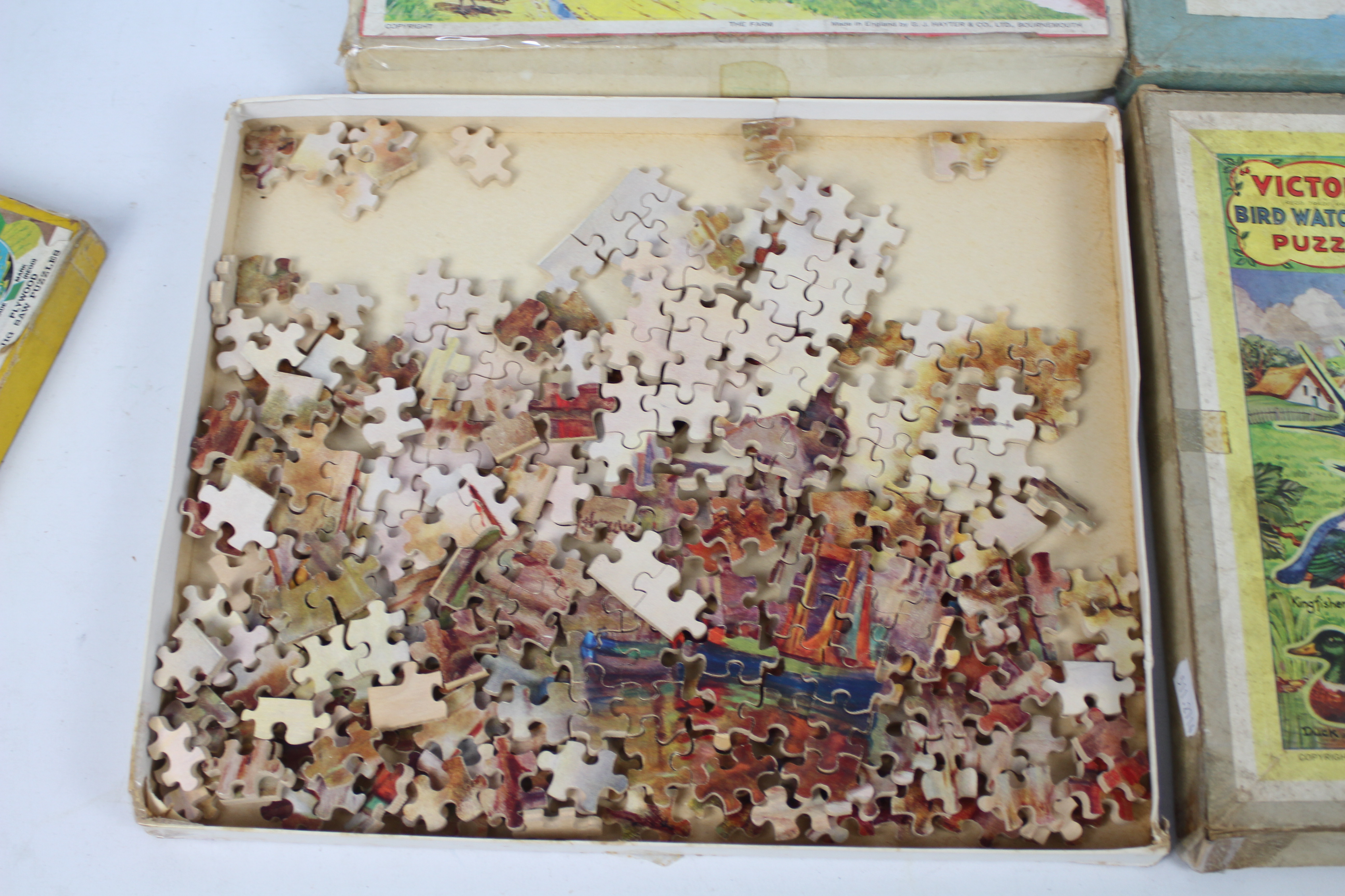 Victory Puzzle ; Seaboard - Four vintage wooden / plywood jigsaw puzzles. - Image 9 of 10