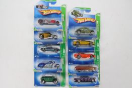 Hot Wheels - Treasure Hunt - 10 x unopened carded models including Custom 53 Chevy, Ratbomb,