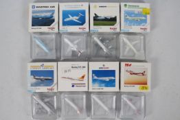 Herpa Wings - 8 x boxed Aircraft models in 1:500 scale including Boeing 737-300, Fokker 70,