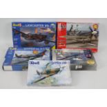 Airfix - Revell - Five boxed plastic military aircraft model kits in various scales.