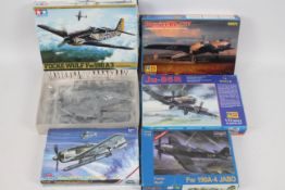 RS Models - Tamiya - Admiral - MPM - Five boxed German WW2 military aircraft plastic models kits in
