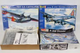 Pro Modeller - Revell - Three boxed 1:48 scale military aircraft plastic model kits.