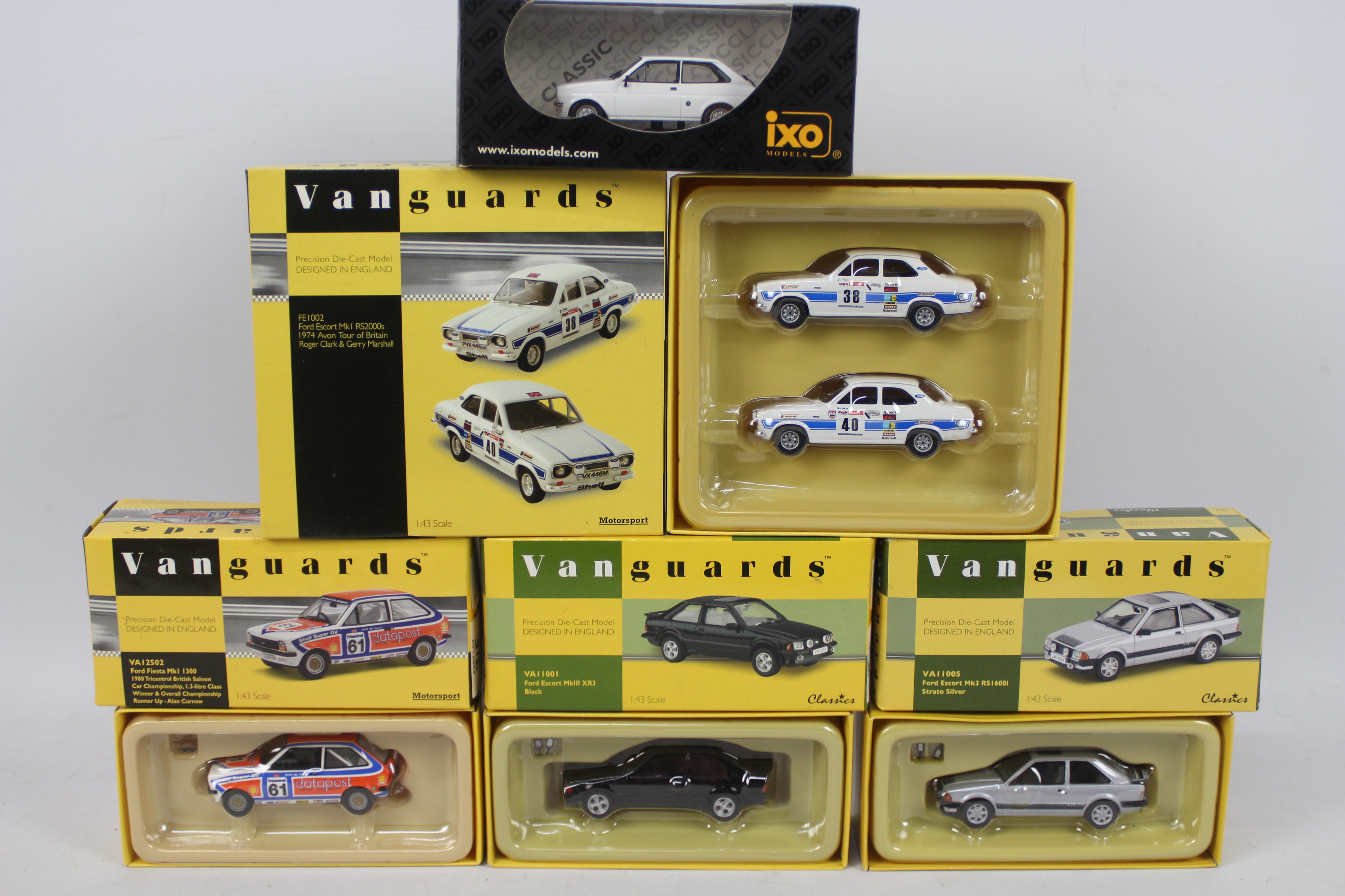 Corgi Vanguards - Ixo - 5 x boxed Ford models including limited edition Escort XR3 # VA11001,