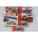 Airfix - Seven boxed military vehicle and personnel plastic model kits in various scales from