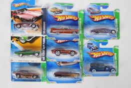 Hot Wheels - Super Treasure Hunt - 8 x unopened carded models including 66 Ford Fairlane,